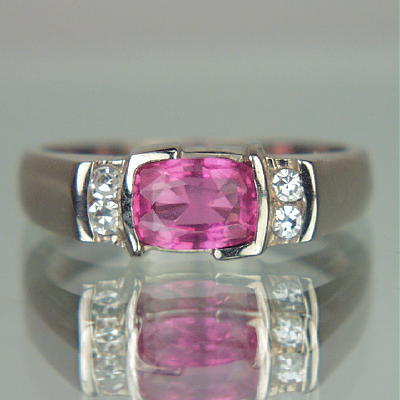  Beautiful Pink Sapphire Diamond 14 kt Ring  Litnon.com