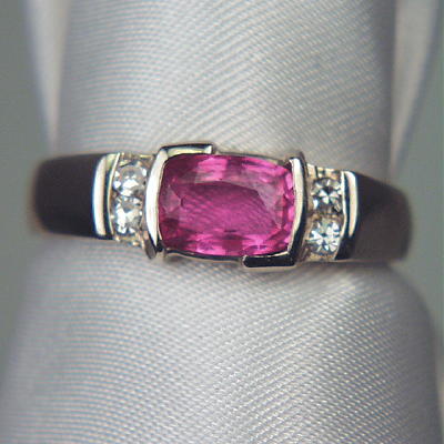  Beautiful Pink Sapphire Diamond 14 kt Ring  Litnon.com
