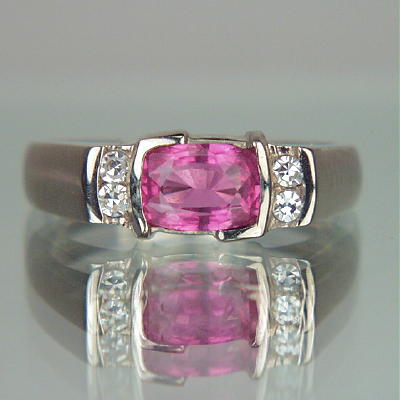  Beautiful Pink Sapphire Diamond 14 kt Ring  Litnon.com
