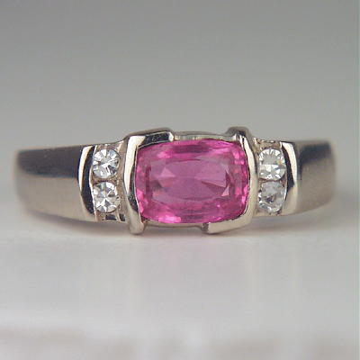  Beautiful Pink Sapphire Diamond 14 kt Ring  Litnon.com