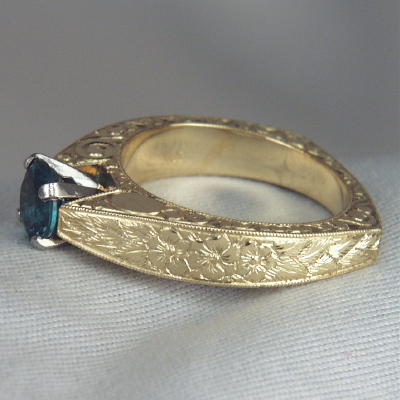 Beautiful Blue Indicolite Tourmaline Lds Ring 18kt  Litnon.com