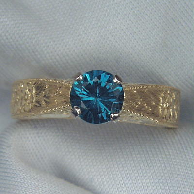 Beautiful Blue Indicolite Tourmaline Lds Ring 18kt  Litnon.com