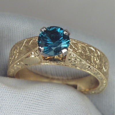 Beautiful Blue Indicolite Tourmaline Lds Ring 18kt  Litnon.com