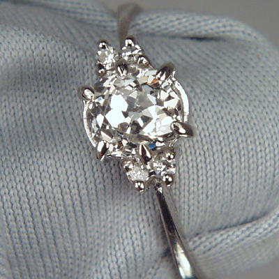 Quality Antique Mine Cut Diamond Ring 0.85ct IF and E-F Litnon.com