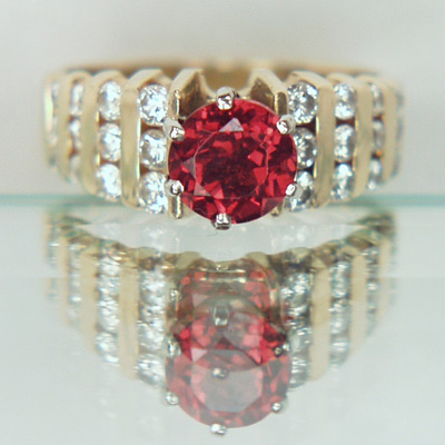 Beautiful Rubelite Tourmaline Diamond 18 kt Ring  Litnon.com