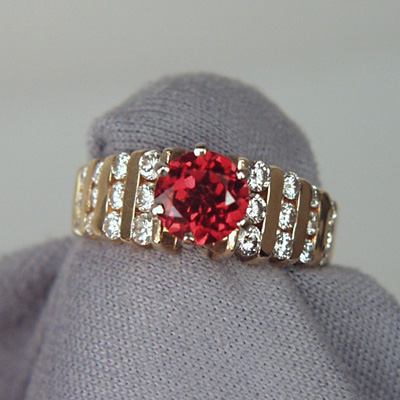 Beautiful Rubelite Tourmaline Diamond 18 kt Ring  Litnon.com