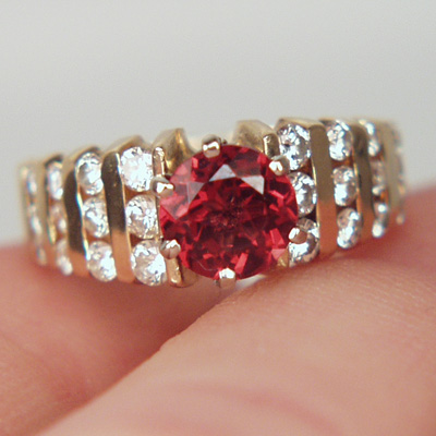Beautiful Rubelite Tourmaline Diamond 18 kt Ring  Litnon.com