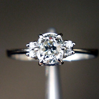Quality Antique Mine Cut Diamond Ring 0.85ct IF and E-F Litnon.com