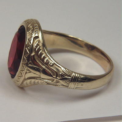 Mens 14kt Umba River Rhodolite Garnet Ring 14.41ct  Litnon.com