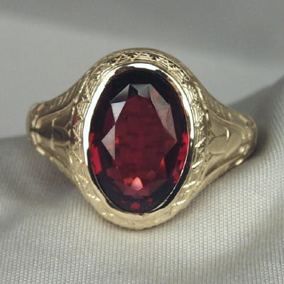 Mens 14kt Umba River Rhodolite Garnet Ring 14.41ct  Litnon.com