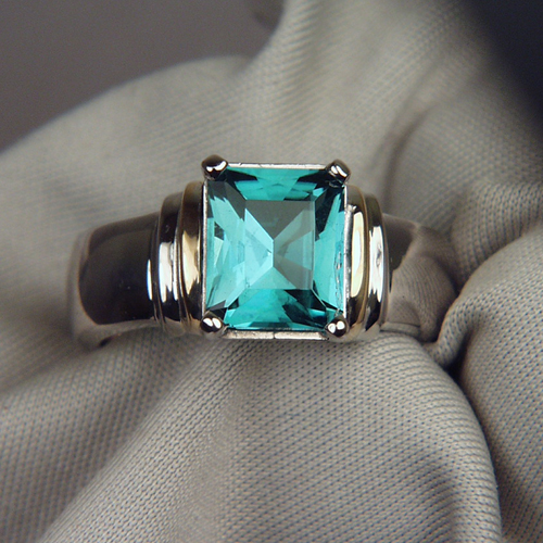 USA Cut Beautiful Neon Blue Oyo Tourmaline Ring  Litnon.com