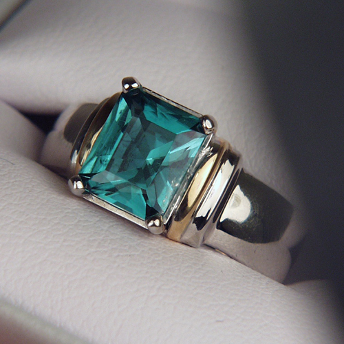 USA Cut Beautiful Neon Blue Oyo Tourmaline Ring  Litnon.com