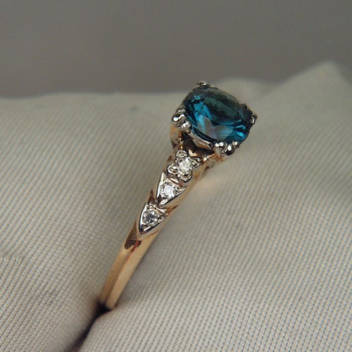 NR Vintage 14 kt Indicolite Blue Tourmaline Ring  Litnon.com
