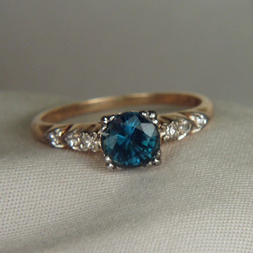 NR Vintage 14 kt Indicolite Blue Tourmaline Ring  Litnon.com