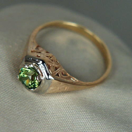 Antique 18kt Gold Russian Demantoid Garnet Ring  Litnon.com