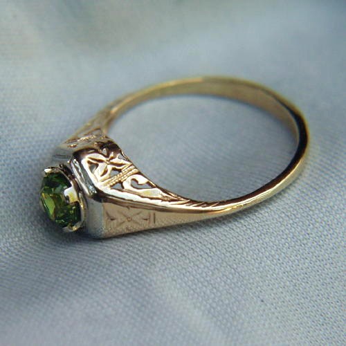 Antique 18kt Gold Russian Demantoid Garnet Ring  Litnon.com