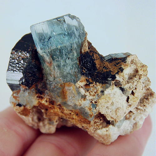 Blue Aquamarine Schorl Tourmaline Specimen Namibia  Litnon.com