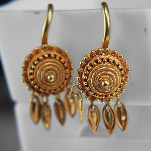 Hand Crafted 24 Karat Gold Earrings Laos  Litnon.com