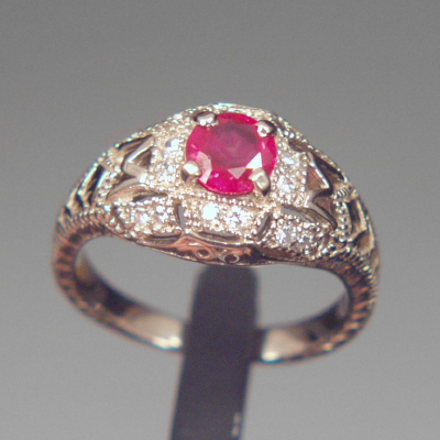 Quality South East Asia Ruby Diamond Ring 18kt WG  Litnon.com