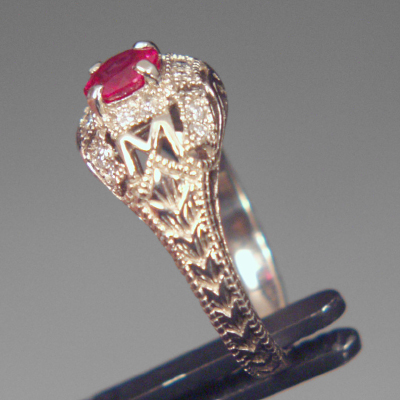 Quality South East Asia Ruby Diamond Ring 18kt WG  Litnon.com