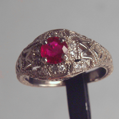 Quality South East Asia Ruby Diamond Ring 18kt WG  Litnon.com