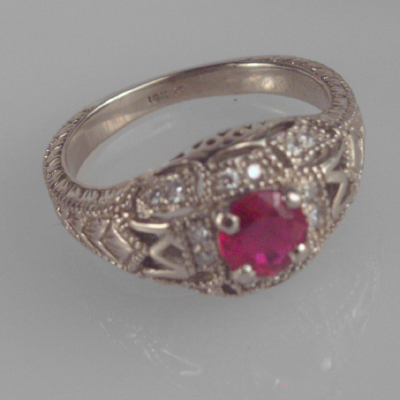 Quality South East Asia Ruby Diamond Ring 18kt WG  Litnon.com