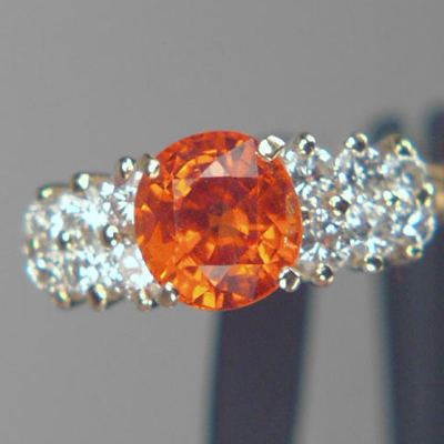 Killer Mandarin Spessartite Garnet Diamond Ring 18kt Litnon.com