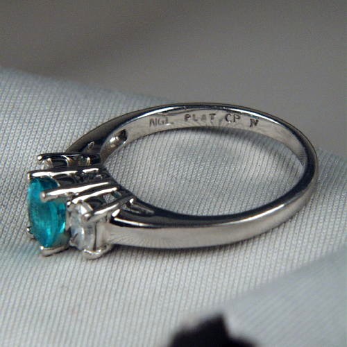 True Brazil Paraiba Tourmaline Platinum Diamond Ring  Litnon.com