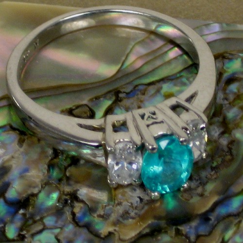 True Brazil Paraiba Tourmaline Platinum Diamond Ring  Litnon.com