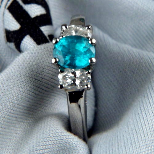 True Brazil Paraiba Tourmaline Platinum Diamond Ring  Litnon.com
