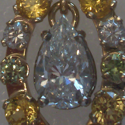 Russian Demantoid Garnet Sapphire Diamond Pendant  Litnon.com