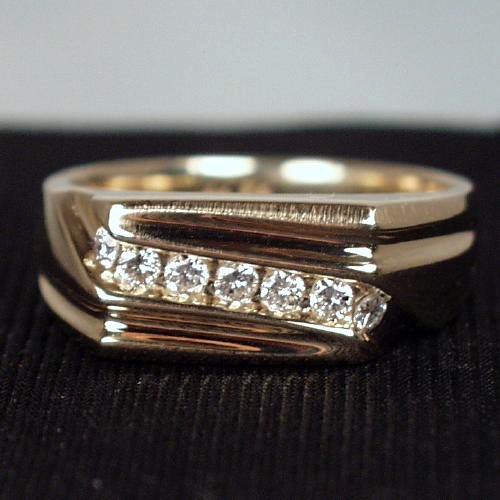 Quality Mens 14 kt Channel Set Diamond Ring  Litnon.com