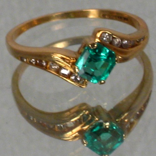 Super Color High Gem Grade Emerald and Diamond Ring  Litnon.com