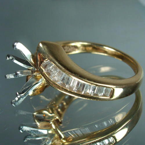  Ladies Baguette Diamond 14 kt Semi Mount Ring  Litnon.com