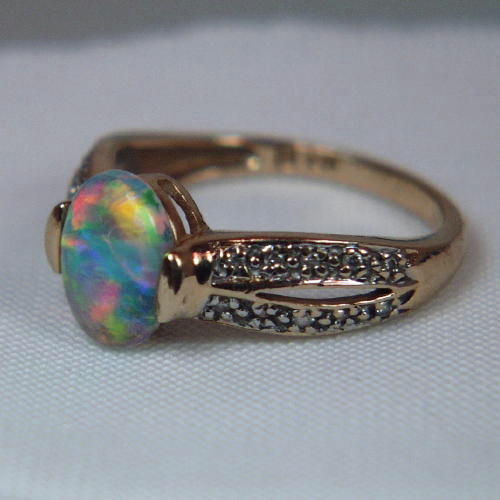 Color and Fire Australian Opal Gold Ring  Litnon.com