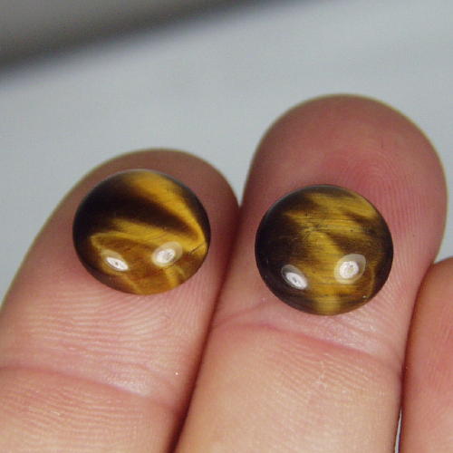 Special Quality Tiger Eye Cabochon Pair 12 mm  Litnon.com