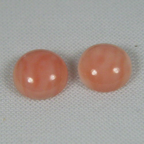 Natural Pink Coral Round Cabochon Pair Hawaii 9mm  Litnon.com
