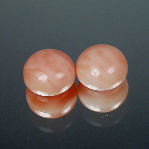 Natural Pink Coral Round Cabochon Pair Hawaii 9mm  Litnon.com