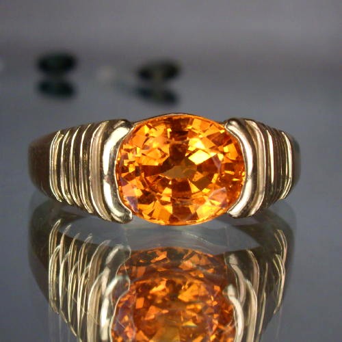 Neon Orange Best Mandarin Garnet 14 kt Ring  Litnon.com