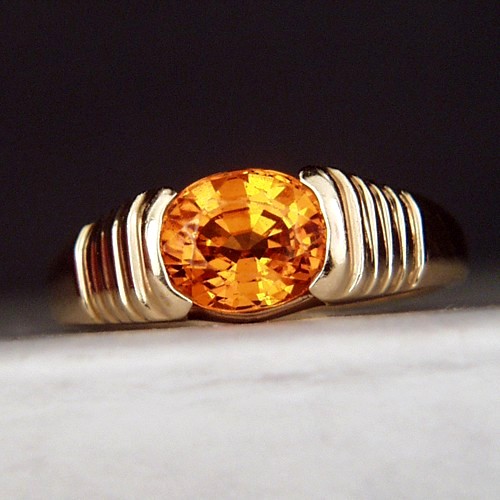 Neon Orange Best Mandarin Garnet 14 kt Ring  Litnon.com