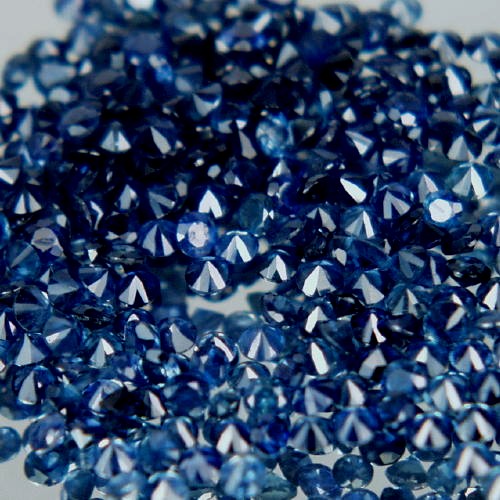 Diamond Cut 2 mm Round Blue Sapphire Lot Thailand 13 ct  Litnon.com