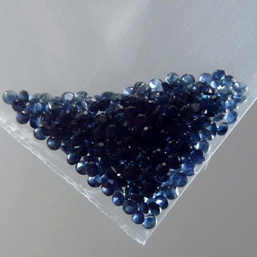 Diamond Cut 2 mm Round Blue Sapphire Lot Thailand 13 ct  Litnon.com