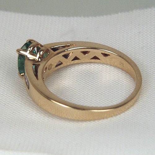 Beautiful Blue Green Tourmaline Diamond Ring 14 kt  Litnon.com