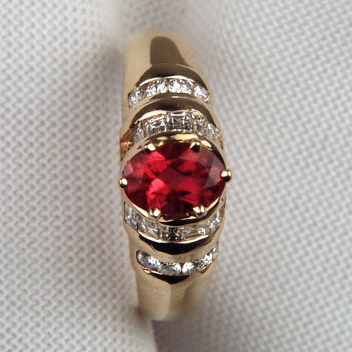 Beautiful Rubelite Tourmaline Diamond 14 kt Ring  Litnon.com