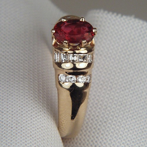 Beautiful Rubelite Tourmaline Diamond 14 kt Ring  Litnon.com