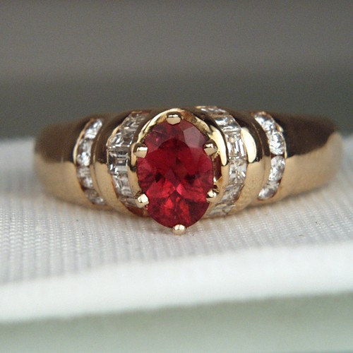 Beautiful Rubelite Tourmaline Diamond 14 kt Ring  Litnon.com