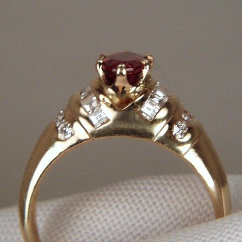 Beautiful Rubelite Tourmaline Diamond 14 kt Ring  Litnon.com