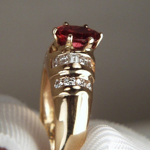 Beautiful Rubelite Tourmaline Diamond 14 kt Ring  Litnon.com