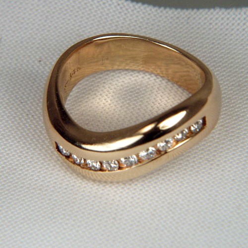 Quality Heavy 14 kt Channel Set Diamond Ring  Litnon.com