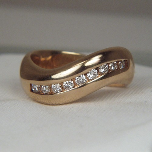 Quality Heavy 14 kt Channel Set Diamond Ring  Litnon.com